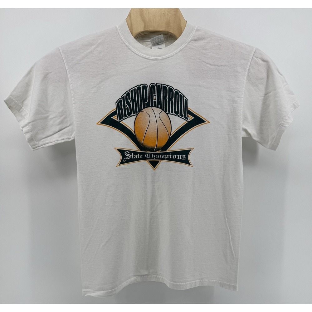 Vintage 2004 Gildan Bishop Carroll State Champions T-Shirt Cotton White Size M